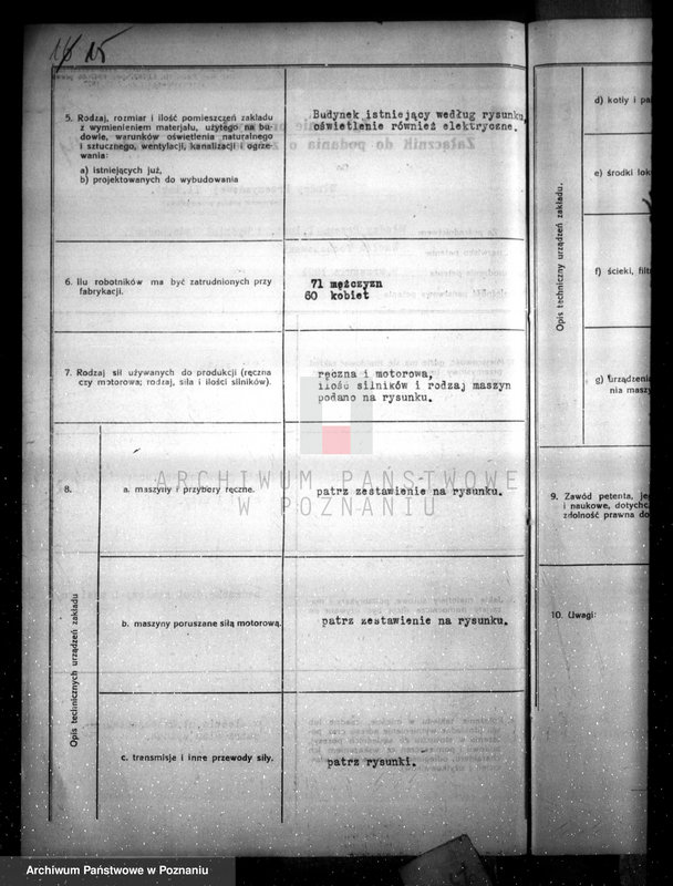 Obraz 19 z jednostki "Projekt urządzenia zmian zakładu przemysłowego fabryki "Centra" ulica Wenecjańska nr 16"