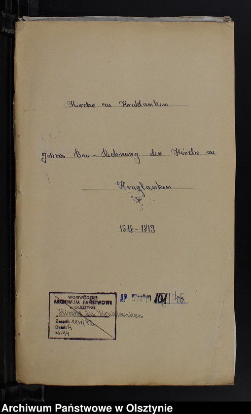 Obraz 2 z jednostki "Jahres Bau Rechnung der Kirche zu Kruklanken"