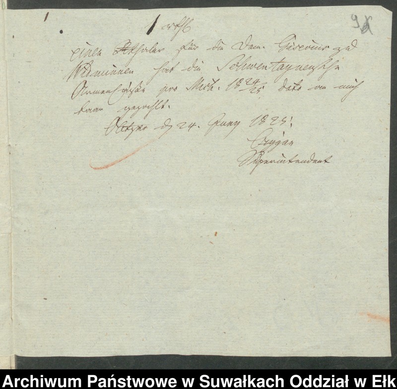 image.from.unit.number "Jahres Rechnung der Armen Casse zu Schwentainen Landrathlichen Oletzkoschen Kreise über die Einnahme und Ausgabe von Michaelis 1824 bis dahin 1825"