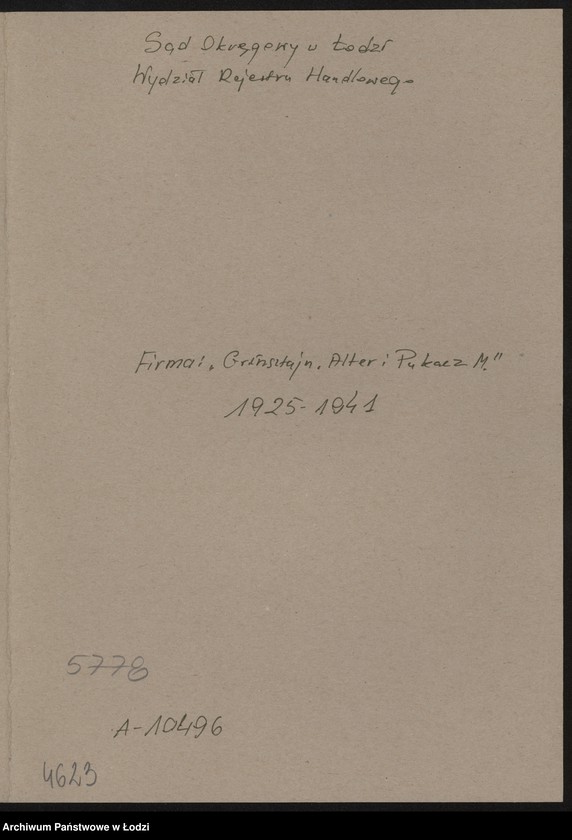 Obraz 2 z jednostki "Grinsztajn, Alter i Pukacz – wyrób i sprzedaż towarów wełnianych i półwełnianych"