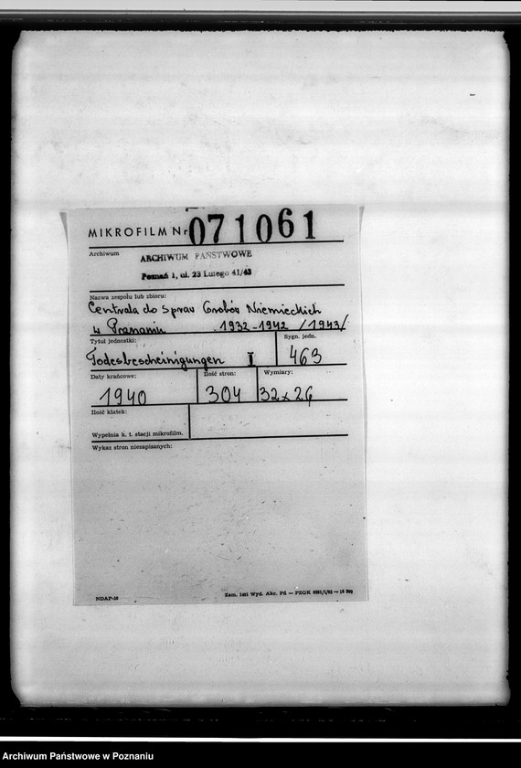 Obraz 2 z jednostki "Todesbescheinigungen I"