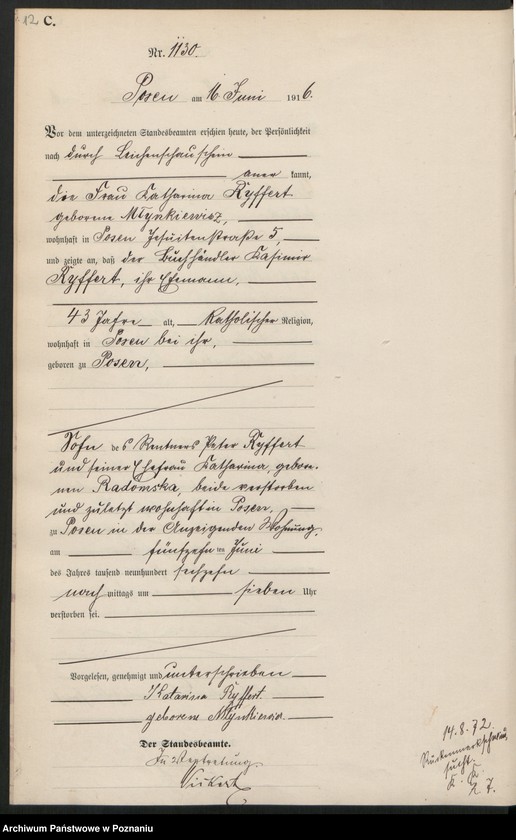 Obraz 14 z jednostki "Księga miejscowa zgonów tom III [Rejestr główny zgonów]"