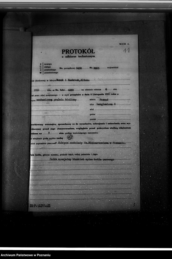 Obraz 15 z jednostki "Pralnia mechaniczna J. Goślińskiego w Poznaniu przy ul. Langiewicza 3 nr woj. 5803"