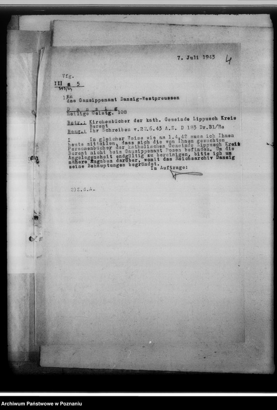 Obraz 8 z jednostki "Kirchenbücher aus Danzig-Westpreussen [Gdańsk - korespondencja]"