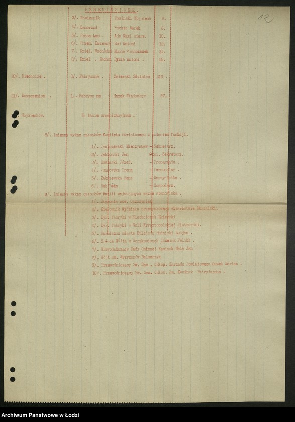 Obraz 13 z jednostki "Ankiety sprawozdawcze instruktora Komitetu Powiatowego Piotrków Trybunalski [z załącznikami]"