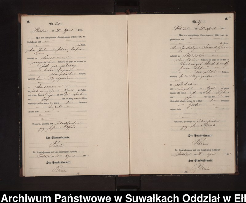 image.from.unit.number "Geburts-Neben-Register des Preussischen Standes-Amtes Stasswinnen Kreis Loetzen"
