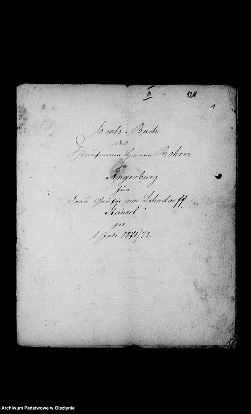 image.from.unit.number "Conto- Buch des Kaufmanns Rohrer in Angerburg für die Frau Gfin Lehndorff, Steinort"