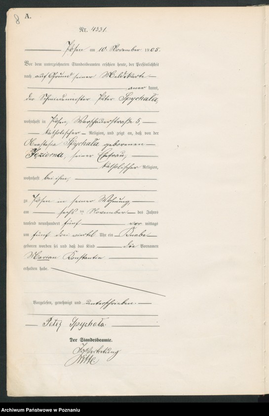 Obraz 10 z jednostki "Księga miejscowa urodzeń tom IX"