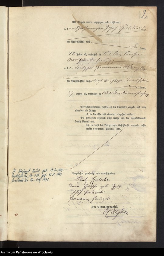 image.from.unit.number "Heiraths-Haupt-Register Breslau II 1907 Band 2"
