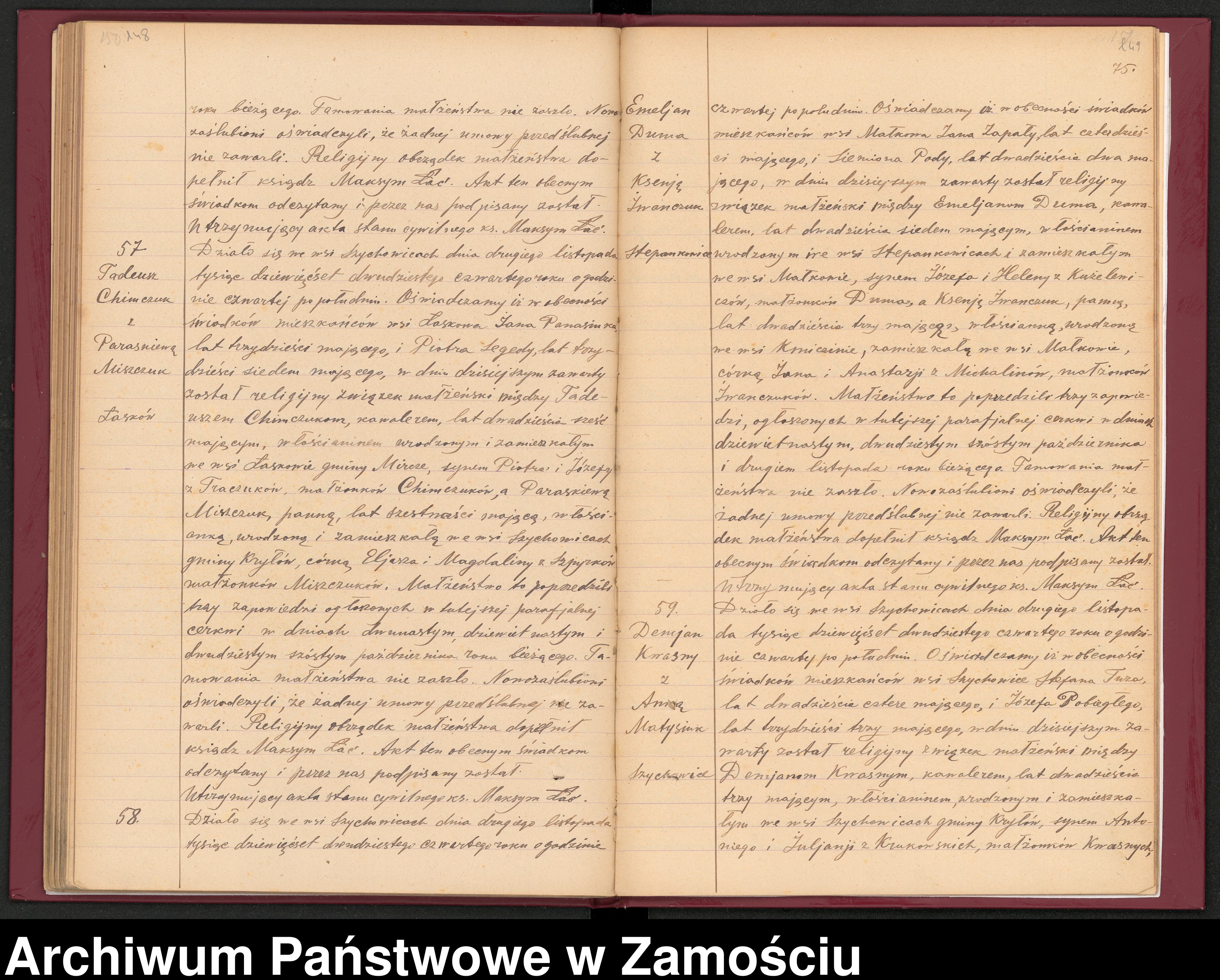 Skan z jednostki: Akta małżeństw