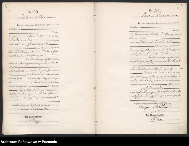 Obraz 8 z jednostki "Księga urodzeń t. III"