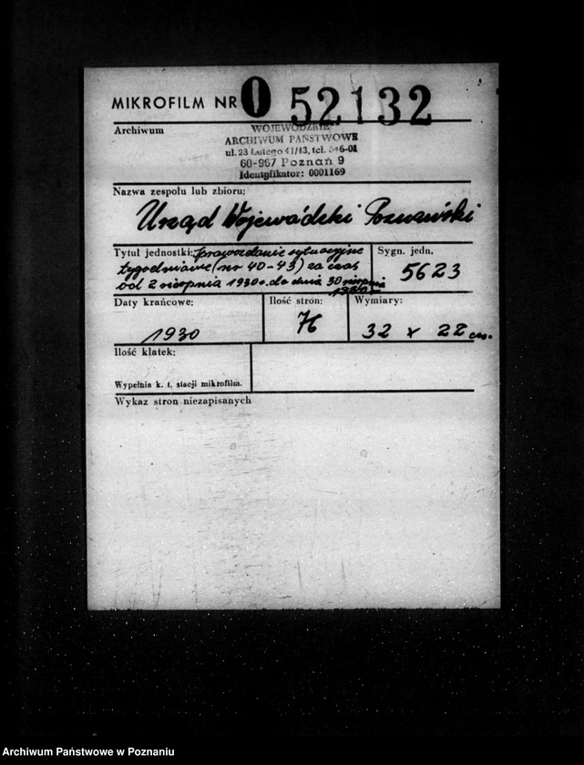 Obraz 2 z jednostki "Sprawozdania sytuacyjne tygodniowe za czas od 2 sierpnia do dnia 30 sierpnia 1930 r. /nr 40-43/"