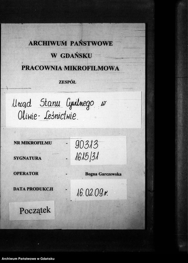 image.from.team "Urząd Stanu Cywilnego w Oliwie-Leśnictwie, obecnie część Gdańska"