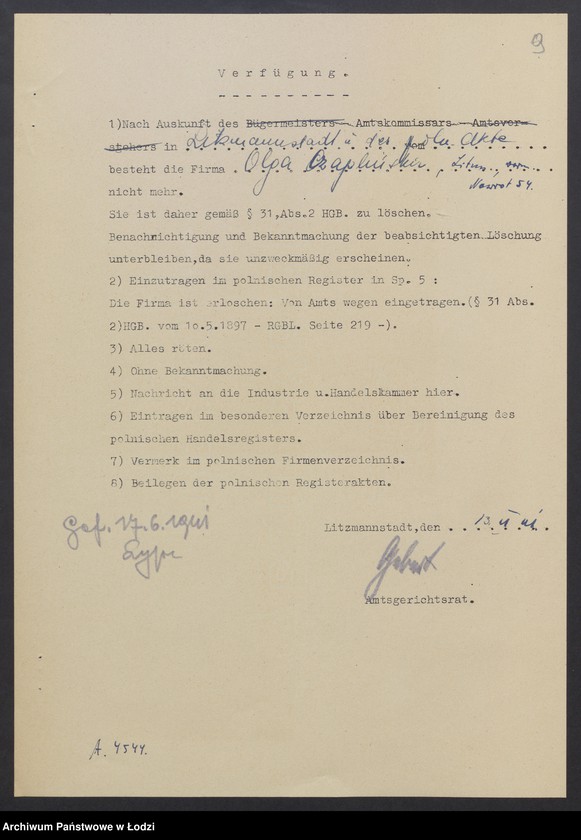 Obraz 11 z jednostki "Olga Czaplińska- prowadzenie sklepu komisowego"