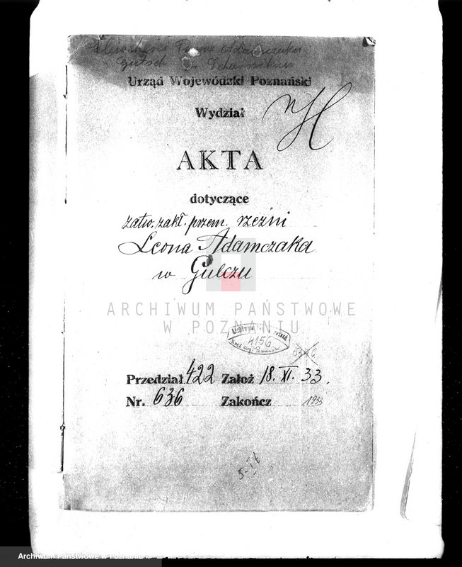 Obraz 4 z jednostki "Zatwierdzenie zakładu przemysłowego rzeźni Leona Adamczaka w Gulczu pow. czarnkowski"