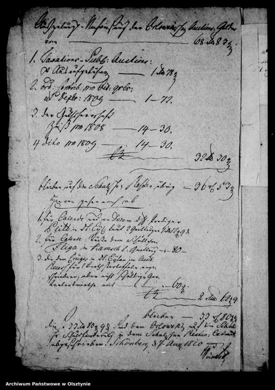 image.from.unit.number "Acta ... die Schulden halber verfügte Exmittirung des Bauern J. Orlowski aus Winckelsdorf betreffend"