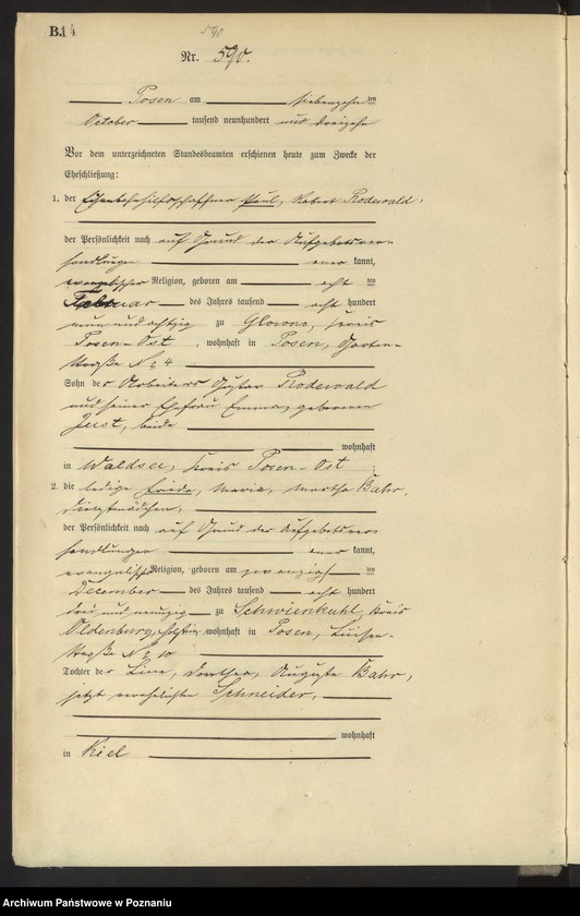 Obraz 16 z jednostki "Księga miejscowa małżeństw tom III [Rejestr główny małżeństw]"