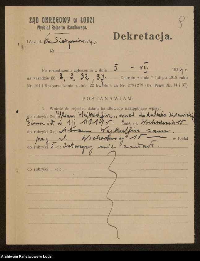 Obraz 11 z jednostki "Abram Wejkselfisz- sprzedaż manufaktury i nici"