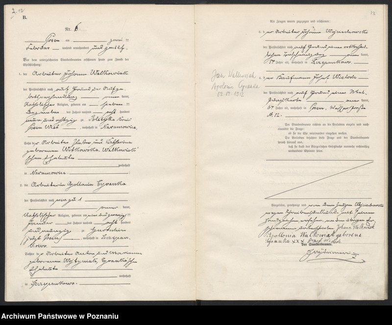 Obraz 9 z jednostki "Księga miejscowa małżeństw [Rejestr główny małżeństw]"