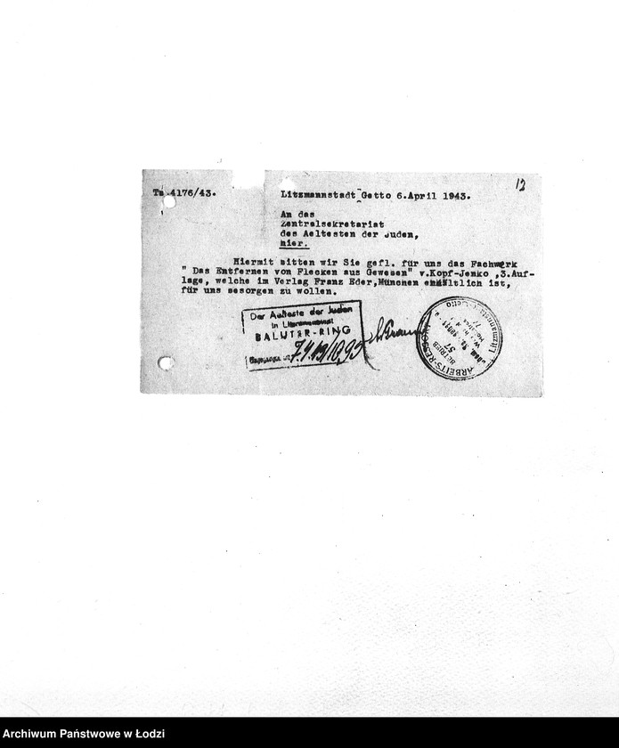 Obraz 15 z jednostki "Bedarfsmeldungen [Skierowane do GV zapotrzebowania na surowce, materiały, narzędzia, maszyny itp. potrzebne resortom pracy do produkcji; zamówienia żywności, lekarstw]"