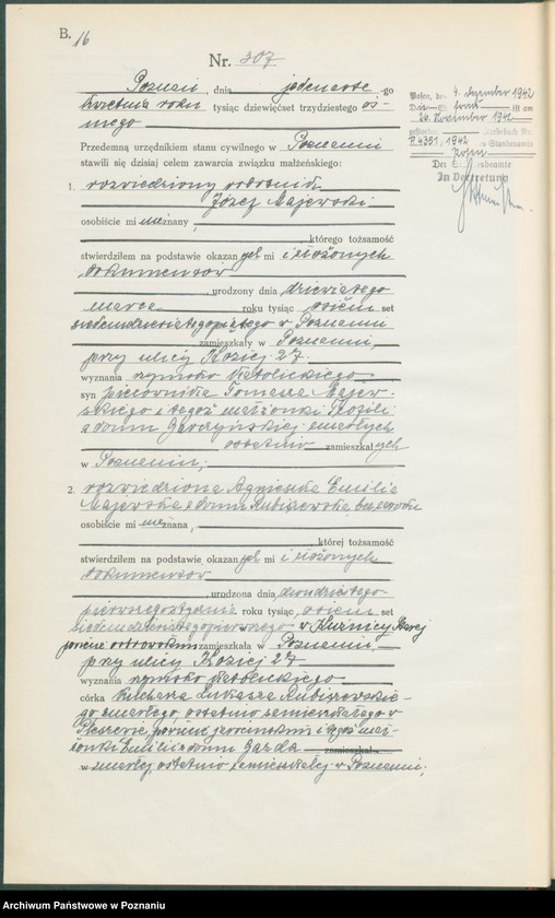 Obraz 18 z jednostki "Księga miejscowa małżeństw tom II [Rejestr główny małżeństw]"
