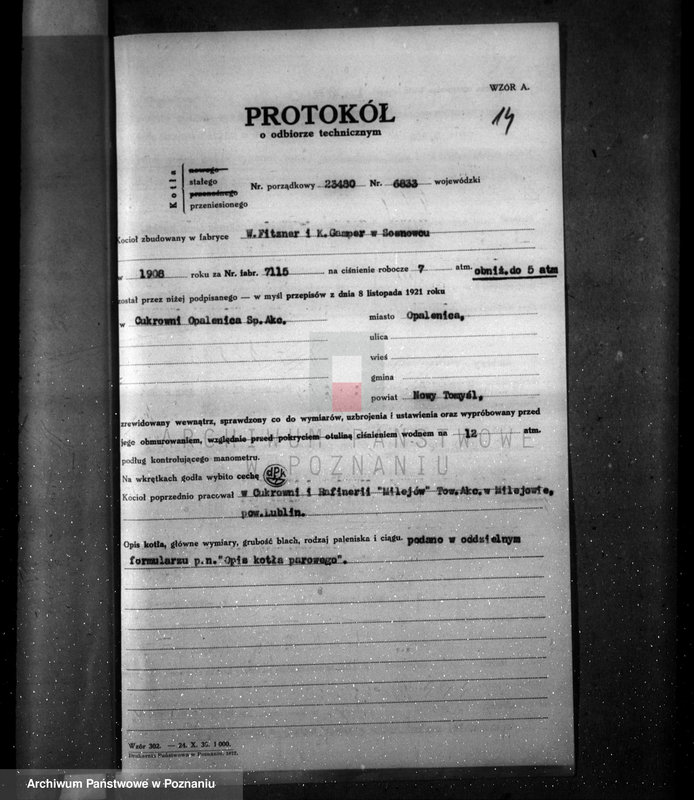 Obraz 19 z jednostki "Cukrownia Opalenica, nr woj. 6833"