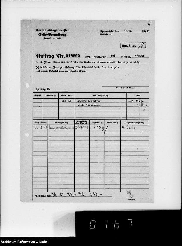 Obraz 10 z jednostki "Lebensmitteleinkauf. Aufträge, [Lieferscheinen und Rechnungen] 18291-18370"