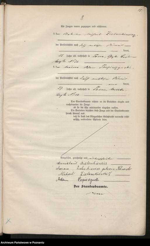 Obraz 19 z jednostki "Księga miejscowa małżeństw tom I [Rejestr główny małżeństw]"