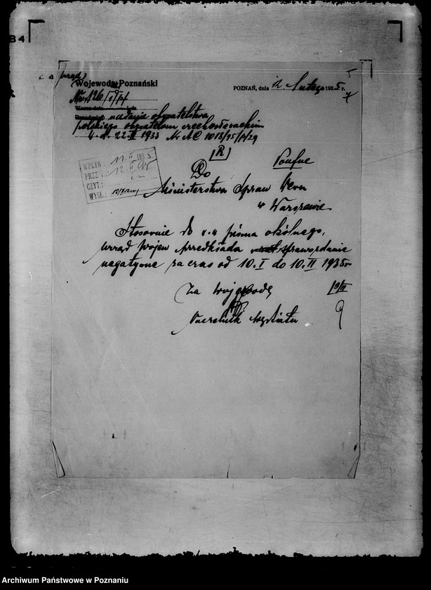 Obraz 10 z jednostki "Zbiór /sprawozdań do Ministerstwa Spraw Wewnętrznych dotyczące nadania obywatelstwa polskiego obywatelom czechosłowackim"