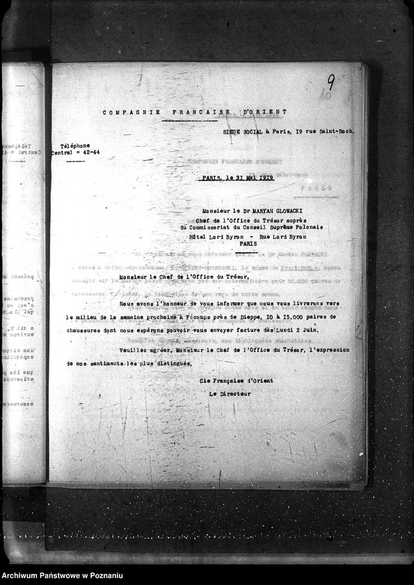 Obraz 14 z jednostki "[Różne papiery i korespondencje dot. Spraw załatwianych przez polskich przedstawicieli handlowych w Paryżu]"