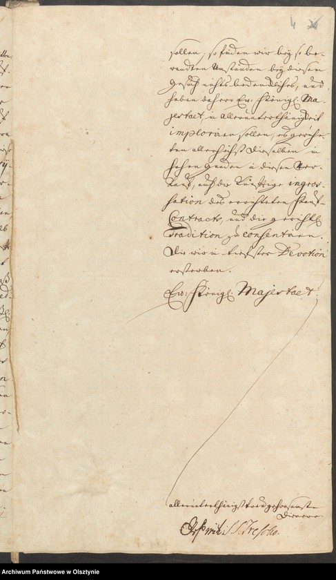 image.from.unit.number "In S. [Sachen] des Cammerers Elias Ernst Grafen von Finkenstein auf Hasenberg. Den Verkauff seiner Adelichen Gütter Alt=Doehringen [Durąg] und Glanden [Glądy]"
