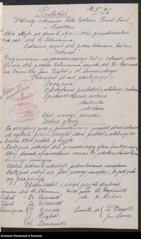 Obraz 6 z jednostki "Siedlce, powiat Wolsztyn - akta koła."