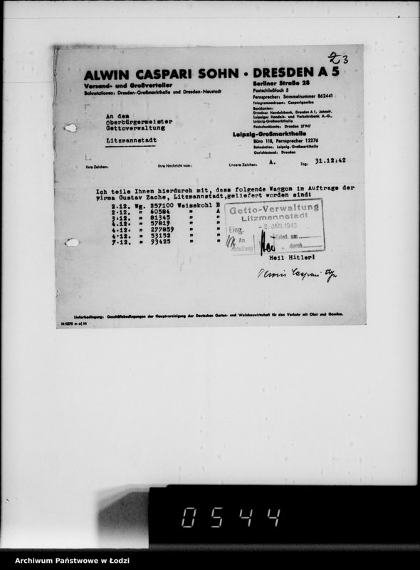 Obraz 7 z jednostki "Lebensmitteleinkauf. Aufträge, [Lieferscheinen und Rechnungen] 17726-17760 [Dostawa jarzyn do Getta]"