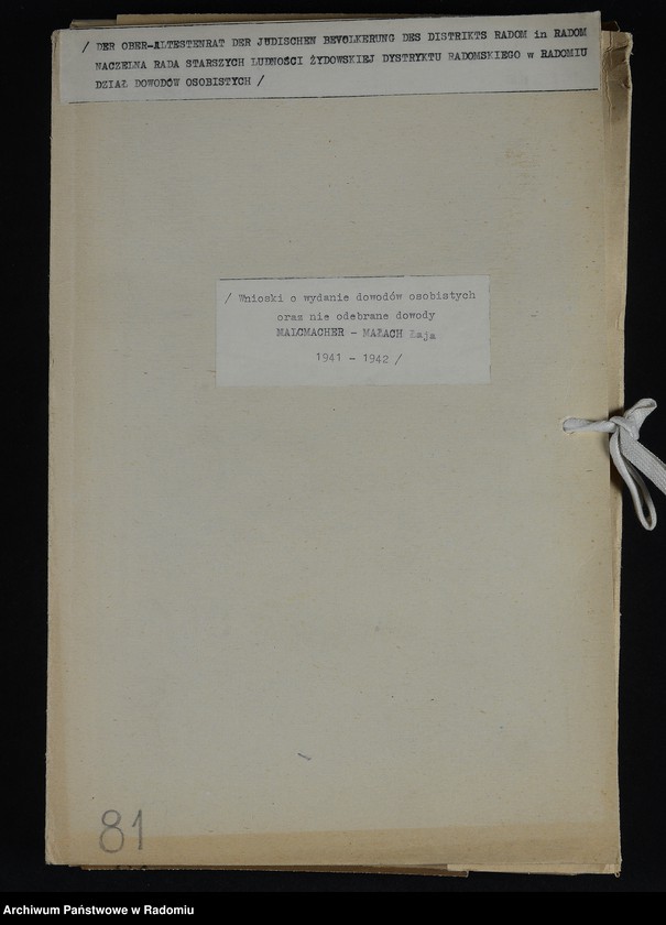 image.from.unit.number "[Wnioski o wydanie dowodów osobistych oraz nie odebrane dowody Malcmacher - Małach Łaja]"