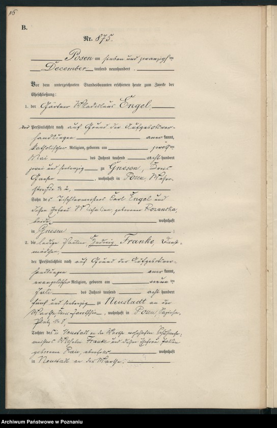 Obraz 19 z jednostki "Księga miejscowa małżeństw"