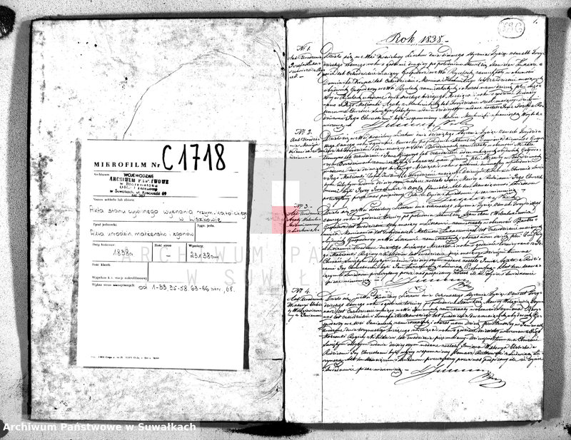 image.from.unit.number "Duplikat Urodzonych Umarłych i Zaślubionych Parafii Liszkowskiey za Rok 1838"