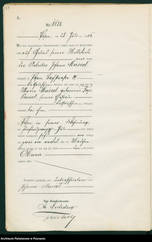 Obraz 20 z jednostki "Księga miejscowa urodzeń tom IV"