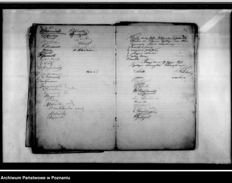 Obraz 13 z jednostki "Informacje o mających się odbyć zebraniach i podpisy członków- uczestników"