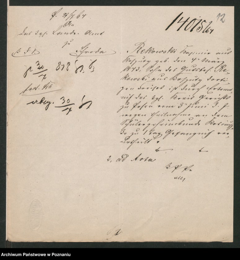 Obraz 17 z jednostki "A. betr. Napoleon und Kasimir von Rekowski"