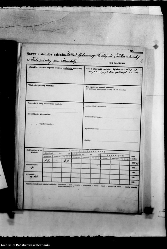 Obraz 5 z jednostki "/Kartoteka stowarzyszeń i zakładów opiekuńczych/"