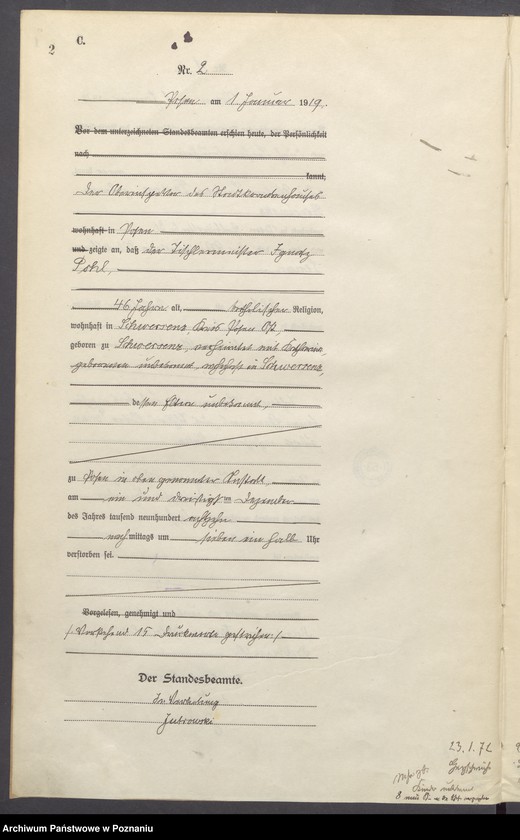 Obraz 4 z jednostki "Księga miejscowa zgonów tom I [Rejestr główny zgonów]"