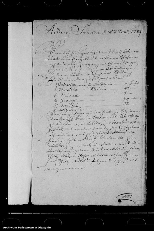 image.from.unit.number "Erbtheilung zwischen Johann Chall und dessen fünf unmündigen Kindern"