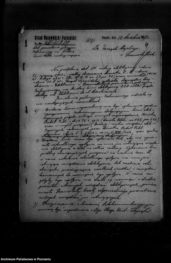 Obraz 8 z jednostki "/Projekt budowy linii niskiego napięcia od Elektrowni w Szamotułach do ul. Sienkiewicza/"