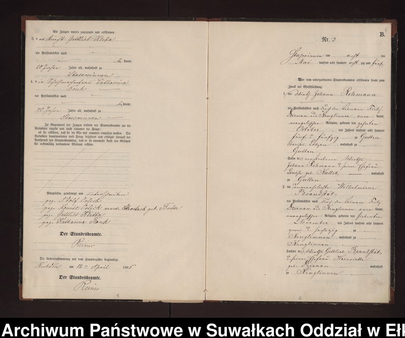 image.from.unit.number "Heiraths-Neben-Register des Preussischen Standes-Amtes Stasswinnen Kreis Loetzen"