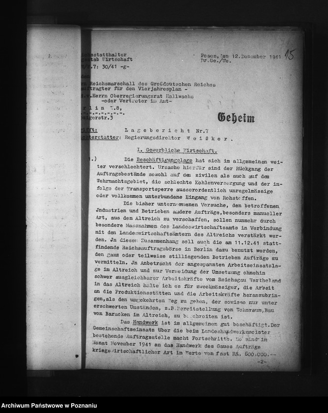 Obraz 19 z jednostki "Lageberichte der Abteilungen für die Zeit vom 1.10.1941. - 31.12.1941"