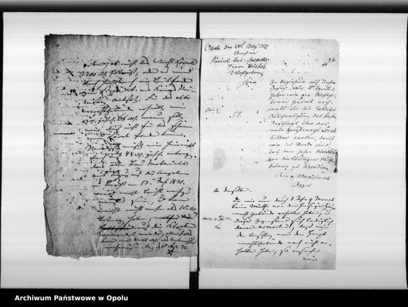 Obraz 19 z jednostki "Acta die bei der Stadt Oppeln dem Staate gehörenden [Garnisongebäude] so wie die Verwei[...] und die Miethe für die Hauptwacht Vol. I de anno 1821"