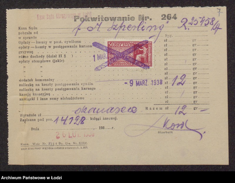 Obraz 9 z jednostki "Mendel Szperling- sprzedaż surowców włókienniczych i wyrób przędzy"