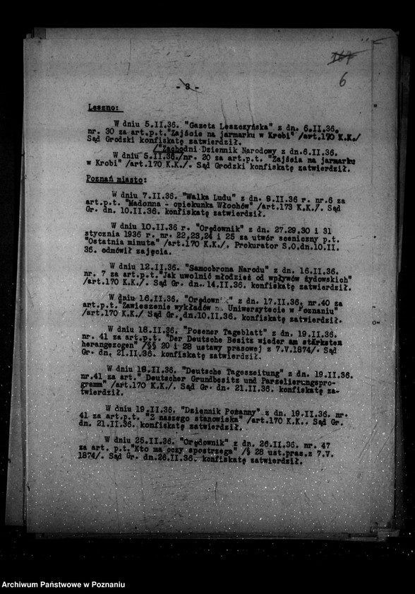 Obraz 11 z jednostki "Sprawozdania prasowe za czas od stycznia do grudnia 1936 r."