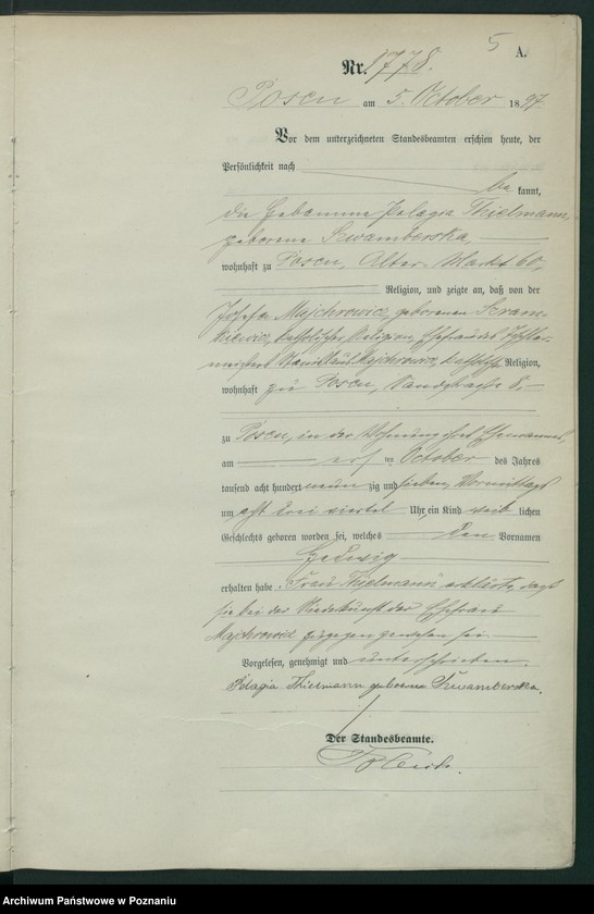 Obraz 8 z jednostki "Księga urodzeń t. IV"