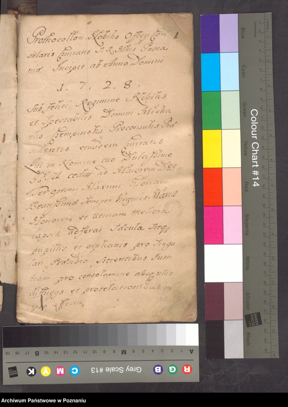 Obraz 4 z jednostki "Protocollon nobilis officii consularis civitatis SR.Mtis Posnaniae incipit ab anno 1728 sub felici regimine nobilis et spectabilis domini Michaelis Czempiński proconsulis praesidentis eiusdem civitatis ..."